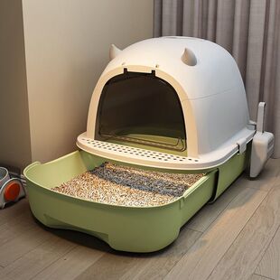 Cat Litter Box Fully Enclosed Deodorant Cat Toilet Anti-Splash Deodorant Cat Litter Box