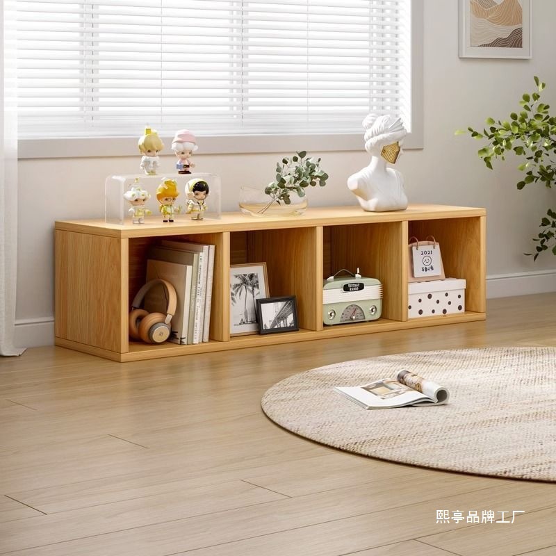 Bay Window Bookshelf Floor-Standing Low Bookcase Storage Rack Household Grid Cabinet Simple Window Sill Single-Layer Storage Tv Cabinet