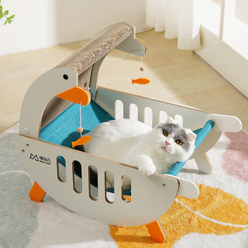 Internet celebrity cat scratching board large cat nest wear-resistant corrugated paper replaceable play and sleep integrated hammock claw grinding artifact big white goose