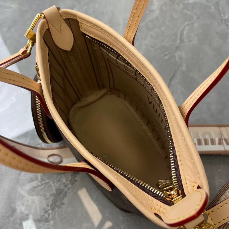 neverfull BB 风琴包牛皮老花女包单肩手提女包|undefined