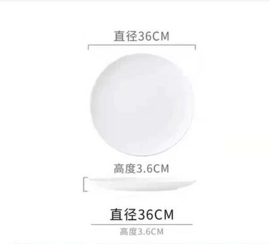 Фарфоровые блюда из bone china и керамические тарелки, чистый белый, различный размер 4–14 дюймов для стейка и обеда