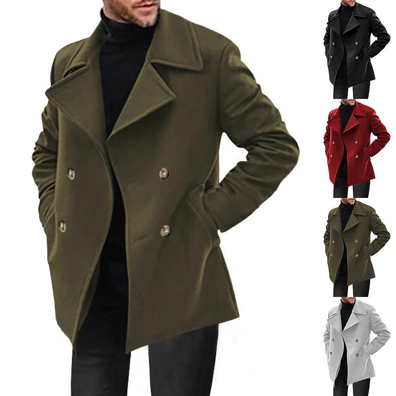 Cappotto uomo slim fit revers antivento casual per autunno_voghion.com
