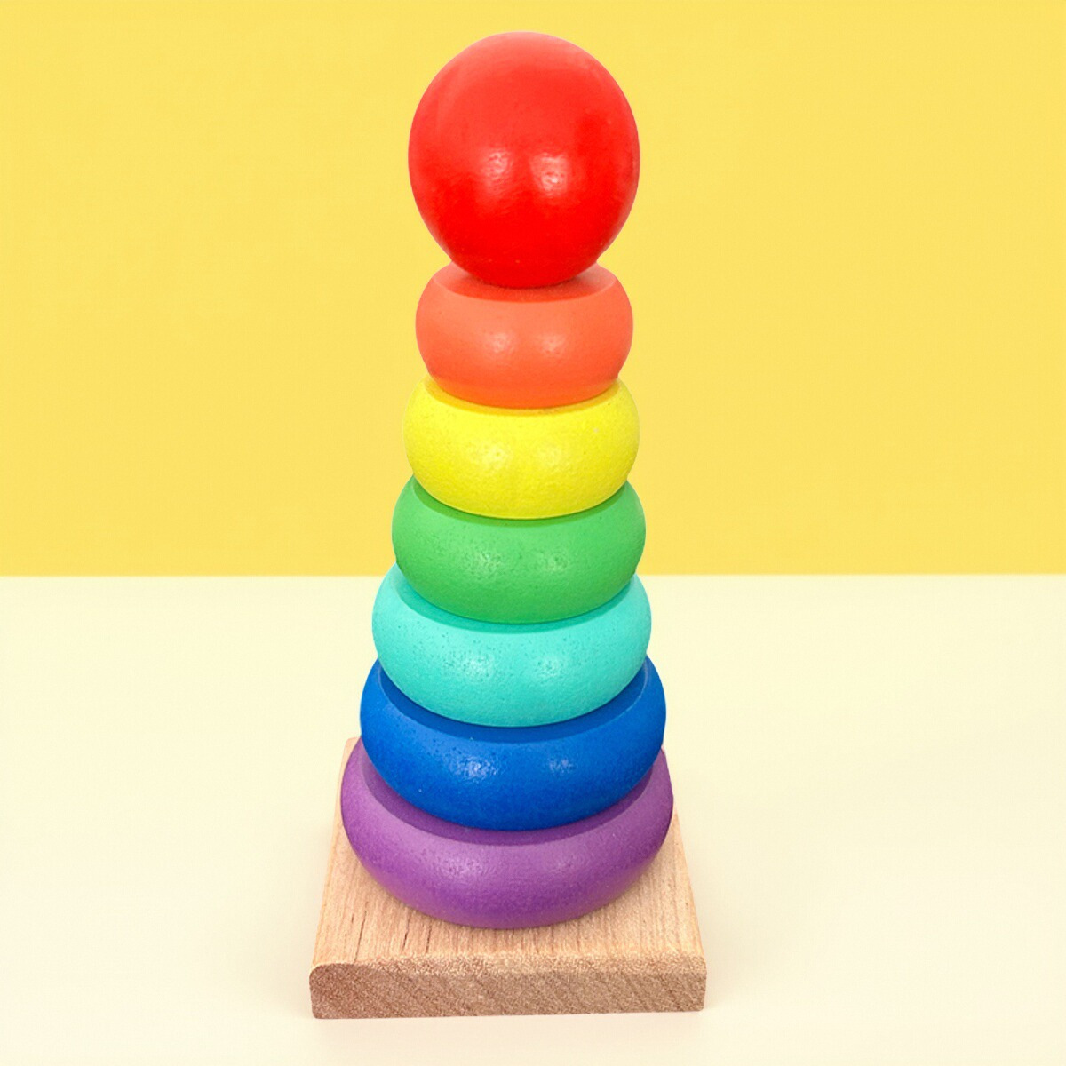不倒翁叠叠乐小彩虹塔套圈七彩套塔婴幼儿宝宝儿童早教益智玩具