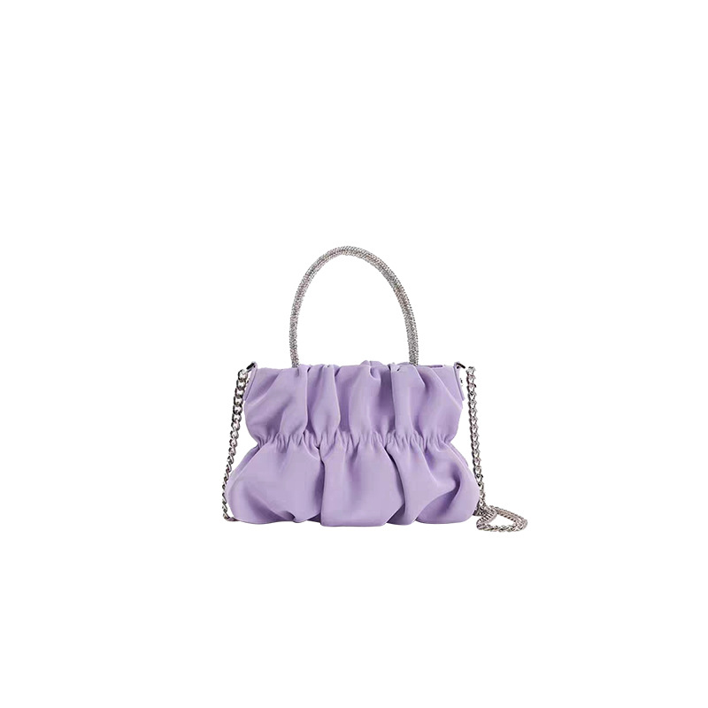 Summer New Handbag Shoulder Women's Pleated Handheld Oblique Small Fresh Versatile Cloud Chain Bag_voghion.com