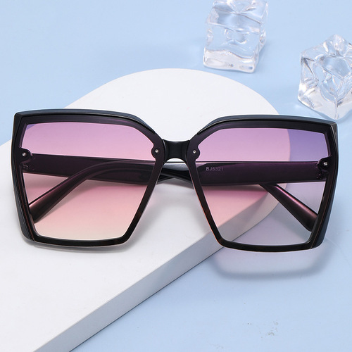 Wholesale large-frame sunglasses for men, UV-protection sunglasses for wide faces, stylish Instagram-style sunglasses for women