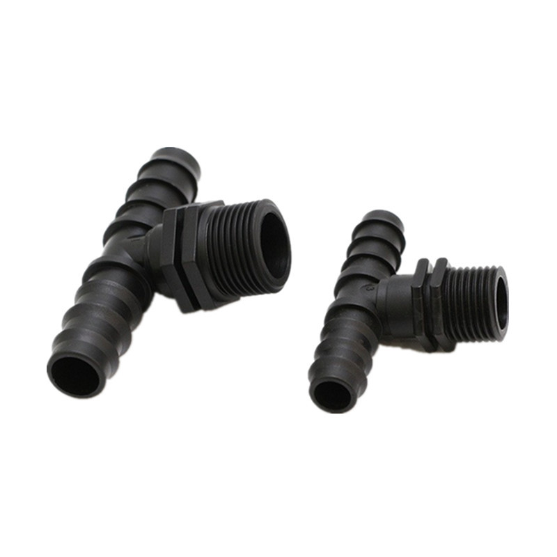 Riego agrícola al por mayor, rosca externa, junta de rosca de tres vías, jardinería, riego por microaspersión, junta de desvío de agua al por mayor