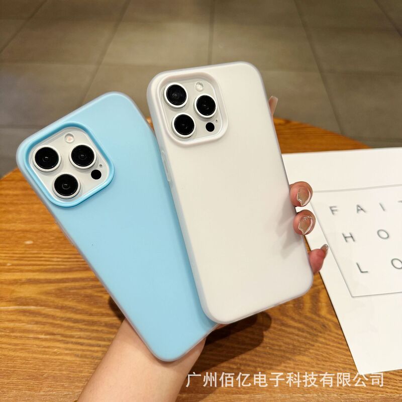 Apple 17 携帯電話ケースに適したツーインワン新しいゼリー大穴携帯電話保護カバー 16PRO ソリッドカラー落下防止|undefined