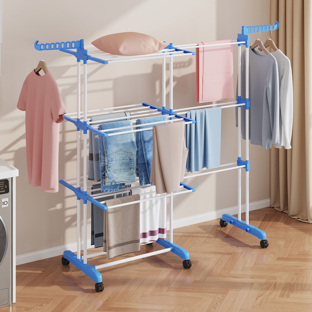 Simple clothes rack outdoor balcony multi-functional floor multi-layer folding towel drying rack minimalist drying rack wholesale