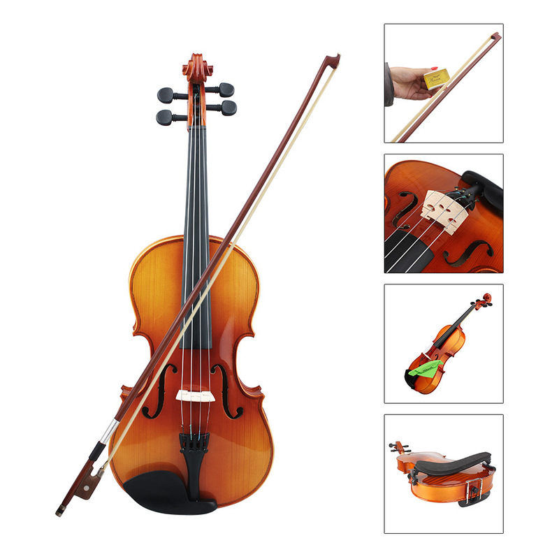 Factory wholesale solid wood viola adult children beginner practice test viola 16-inch natural tiger pattern