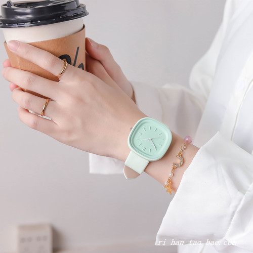 Milk tea color watch ins high-looking student girl model summer forest style junior high school simple small fresh niche design