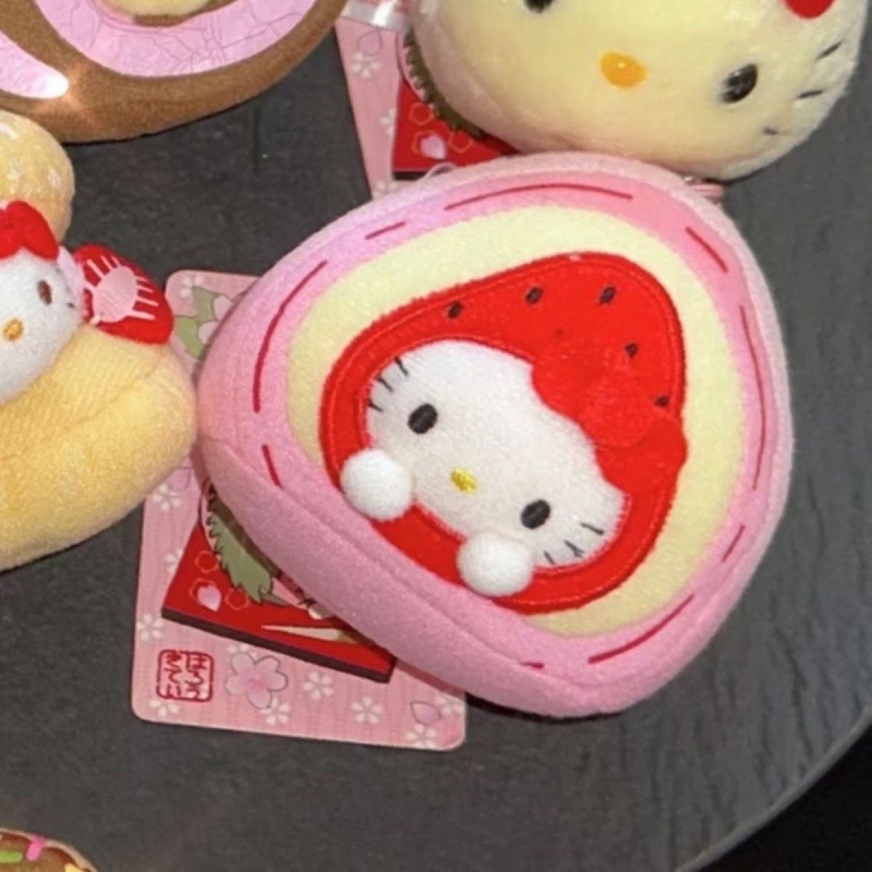 黑色草帽kitty帽宝宝挂件爱心扣公仔玩偶可爱赫本风挂饰钥匙扣|undefined