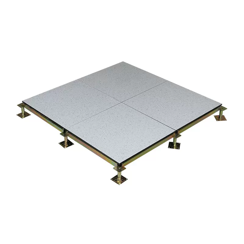 万华陶瓷地板全钢架机房防静电地板602*602*45象牙白陶瓷地板