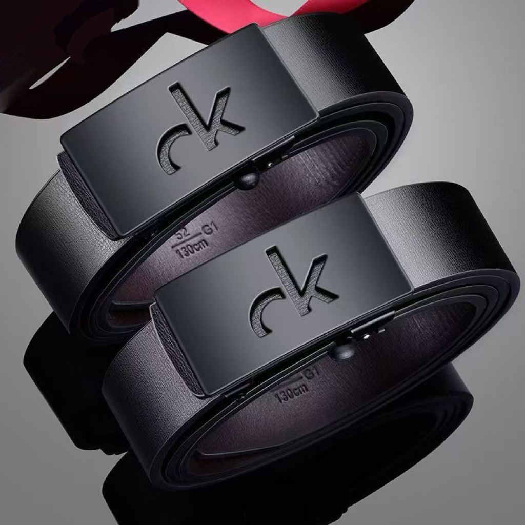 Men's Toothless Alloy Automatic Buckle Belt Business Casual Versatile Trendy Letter Design Leather Belt Wholesale