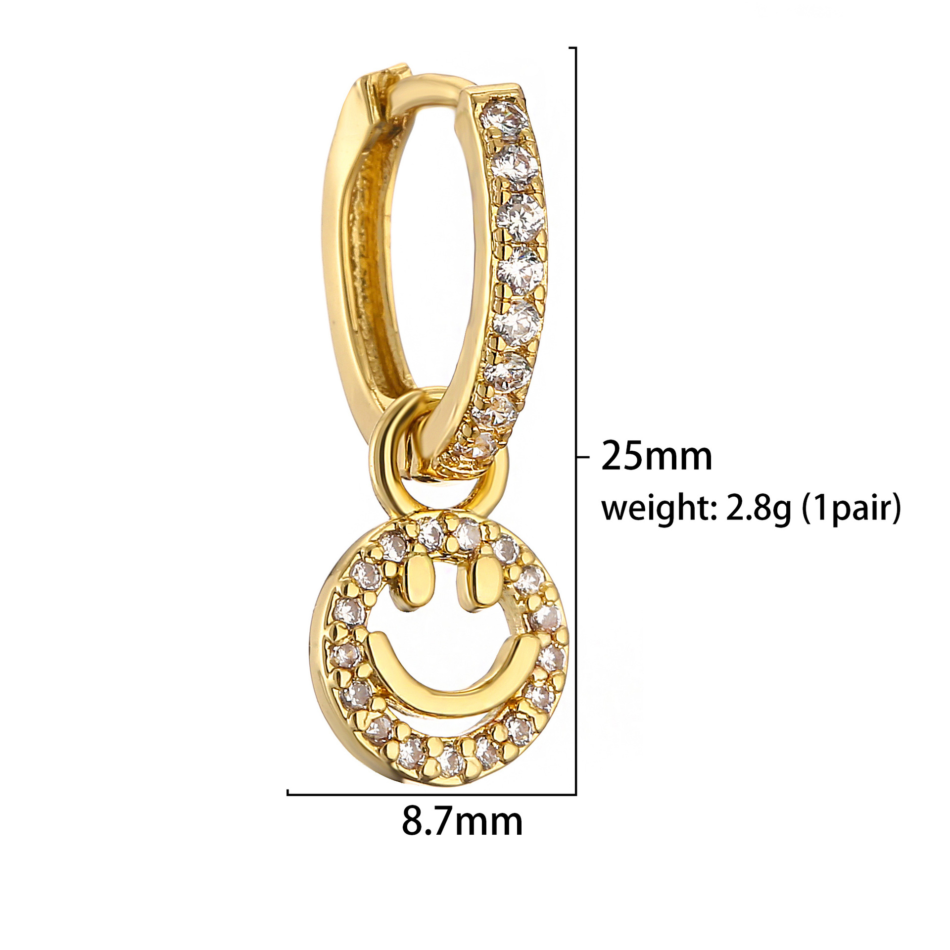 Cross, Moon Pattern Women's Gender 1 Pair Cute Cross Moon Plating Inlay Copper Zircon Gold Plated Earrings
