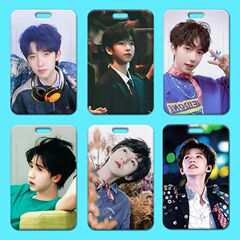 Card holder for He Junlin wholesale plastic sliding cover student school meal card ID badge work badge small card access control bus card