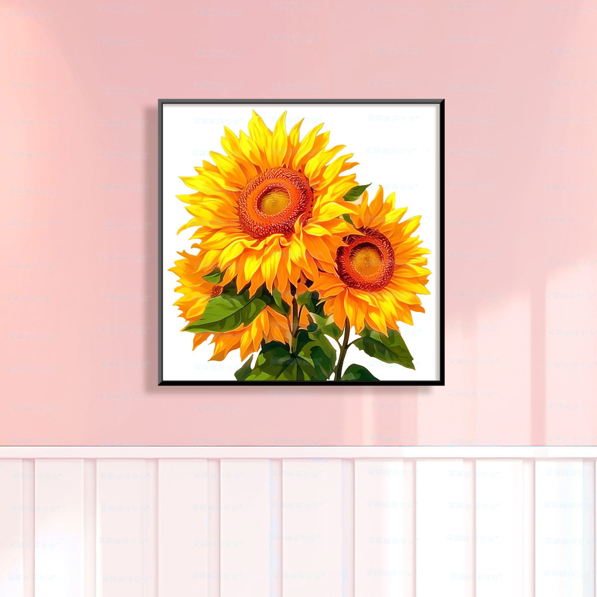 Mona Lisa real bordado cruzado brillante girasoles 2024 nuevo estilo minimalista belleza pequeña puerta de entrada bordado a mano