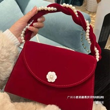 工厂直销婚包女包新娘珍珠批发女订婚2023厂家结婚山丝绒