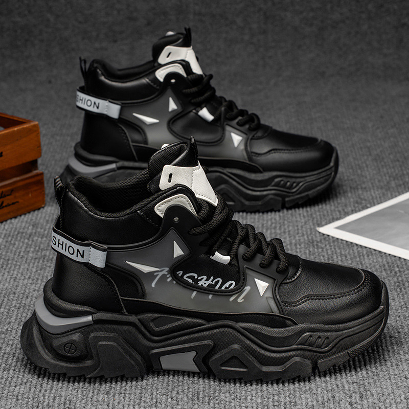 Zapatos de hombre de alto impacto 2026 nuevas botas de primavera juveniles Martin deportivas casuales pequeñas blancas para aumentar la altura de los zapatos de moda de papá