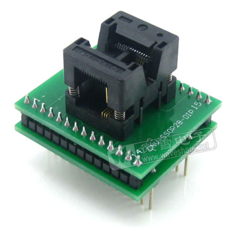 SSOP8转DIP8编程座IC引脚间距0.65mm测试座OTS-8(28)-0.65-01带板