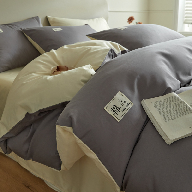 Color sólido simple cama de cuatro piezas de algodón puro algodón grado madre y bebé puede dormir desnudo sábanas de cama Kits al por mayor