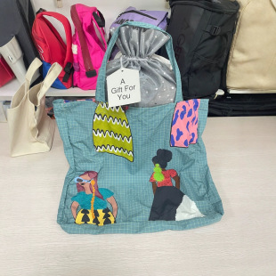 Factory Direct Supply Nylon Cloth Handbag Digital Printing Colorful Nylon Cloth Bag 70D Handbag Can Print Logo