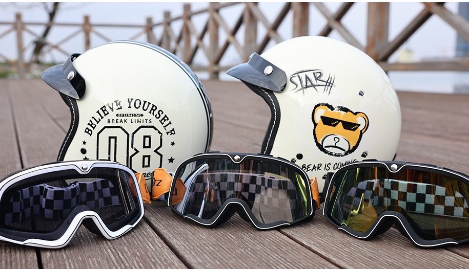 Suitable for Orz Motorcycle Helmets for Men and Women 3C Certified 3/4 Helmets Summer Retro Half Helmets Electric Motorcycles for All Seasons