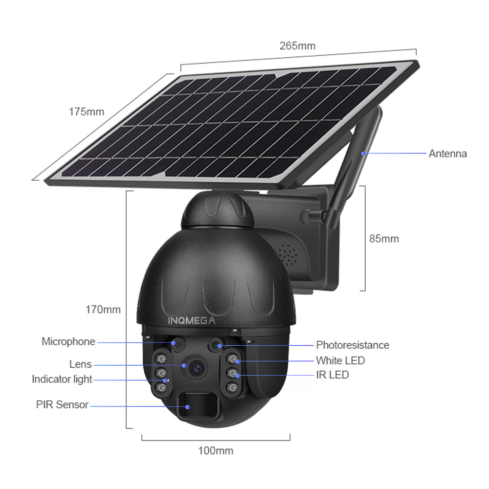 4G Cámara Solar HD 3MP a todo color de visión nocturna cámara de vigilancia inalámbrica WiFi máquina de bolas solar