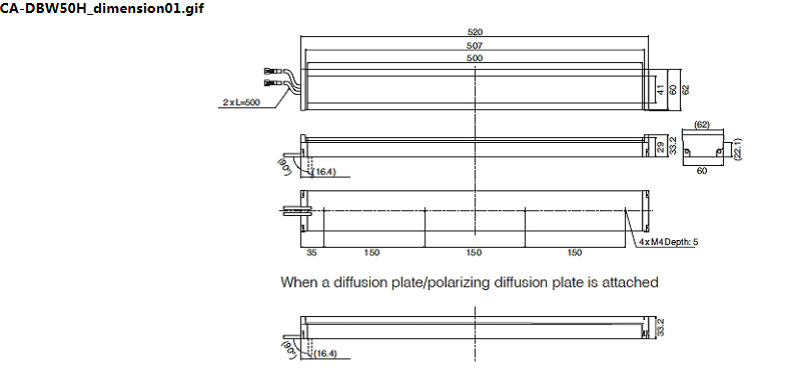 基恩士KEYENCE  白色高亮度  大型条型光源  500mm CA-DBW50H