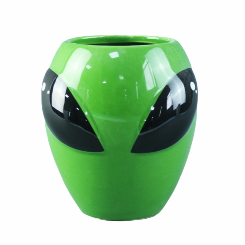 Taza de cerámica 3D en forma de taza ET taza creativa de dibujos animados verde alienígena taza de agua Linda