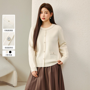 [Gentle Elegant] Slim and Beautiful Plus Size Women's Versatile Round Neck Pullover Knitwear for Fat mm Autumn Style Qj3500