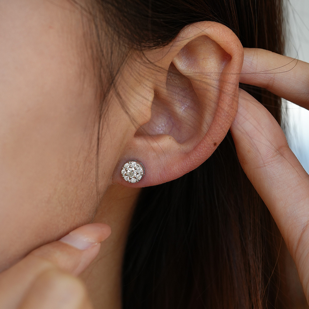 Boucles d oreilles unisexes en argent sterling 925 moissanite_voghion.com