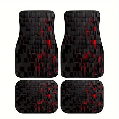 Cross-Border Hot-Selling Pattern Printed Car Floor Mats, Stain-Resistant, Water-Absorbent and Non-Slip Four-Piece Set, Etc. Can Be Shipped on Behalf of Others (Universal Foot Pad) - s01