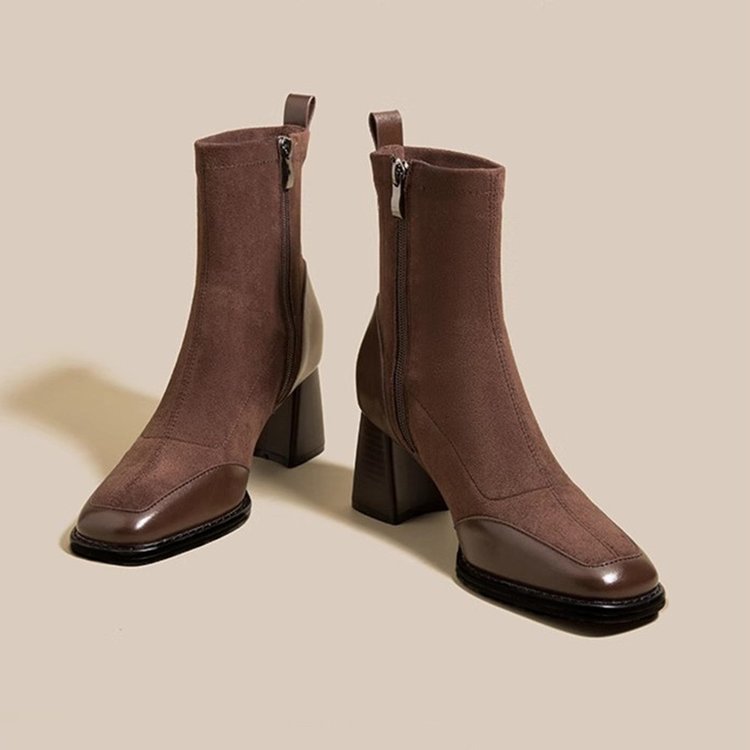 Grandi dimensioni per bambini, nuovo stile 2024 e invernale, tacchi alti spessi, stivali sottili, sensazione di alta qualità all'inizio dell'autunno, eleganti_voghion.com