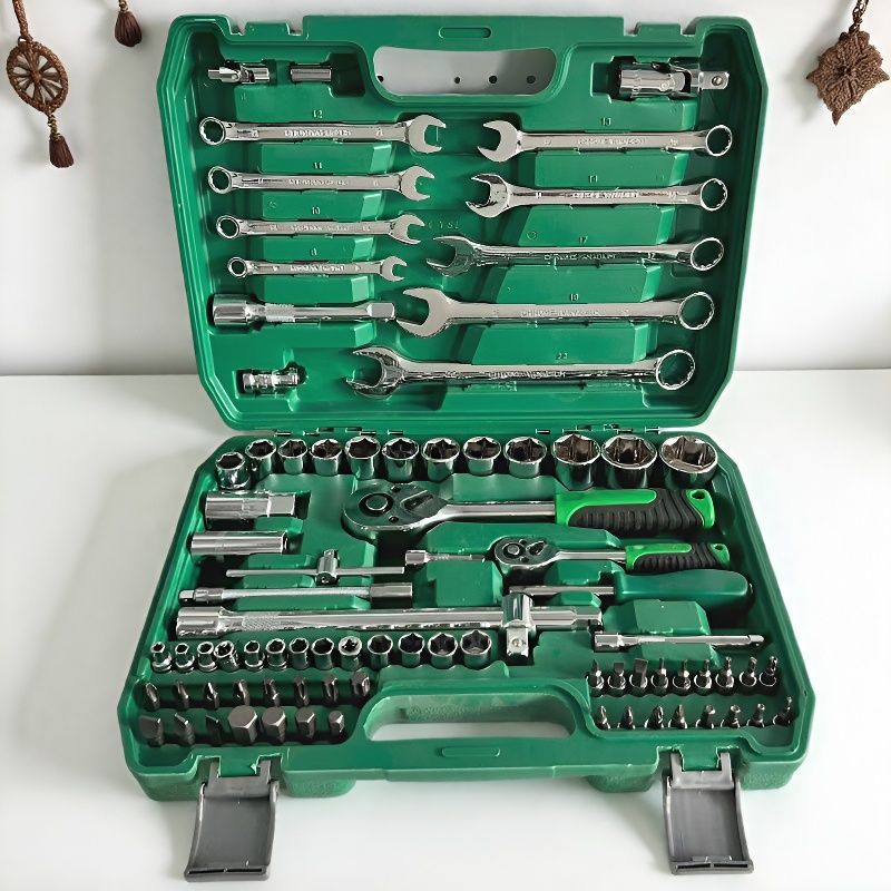 Juego completo de llaves de tubo, caja de herramientas extendida para reparación de automóviles, juego completo de 151 piezas de llaves combinadas 216