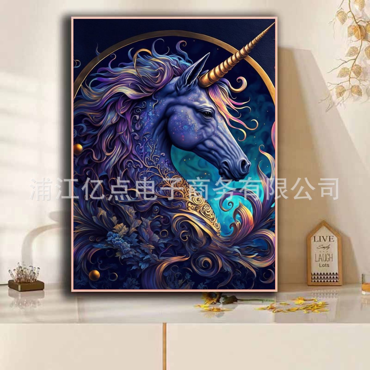 Nueva pintura de diamante 5D transfronteriza con marco DIY hecho a mano pegajoso diamante pintura sala de estar pintura decorativa punto diamante pintura fábrica al por mayor