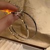 8#Silver square tube diameter large earrings 6cm