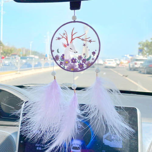 Embroidery handmade diy material package simple production of Ping An Fu children's dream catcher Ping An Talisman car pendant