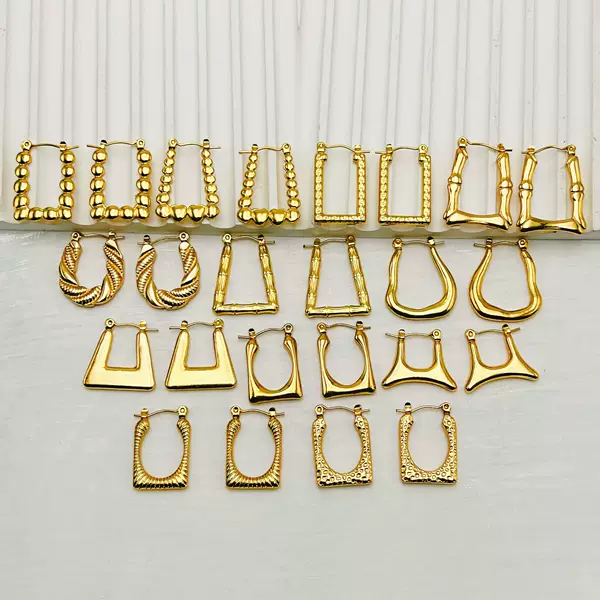 Amazon's Best-Selling Cross-Border Minimalist Irregular Stainless Steel Earrings That Do Not Fade, Extremely Simple Ear Clips with a Stylish and Unique Vibe
