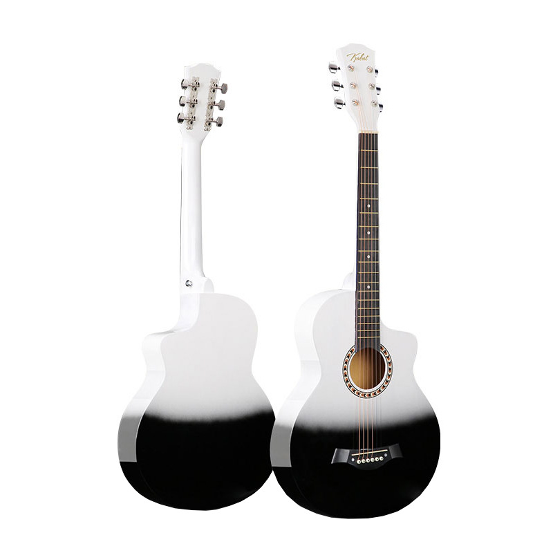 Guitarra al por mayor 38 pulgadas de gran cantidad en stock degradado color madera guitarra principiante práctica piano popular jita Ji