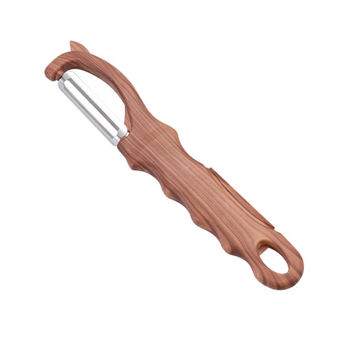 New Multifunctional Peeler with Wood-Rimmed Handle, Comfortable Grip, Household Kitchen Shredder and Orange Slicer, Kitchen Gadget