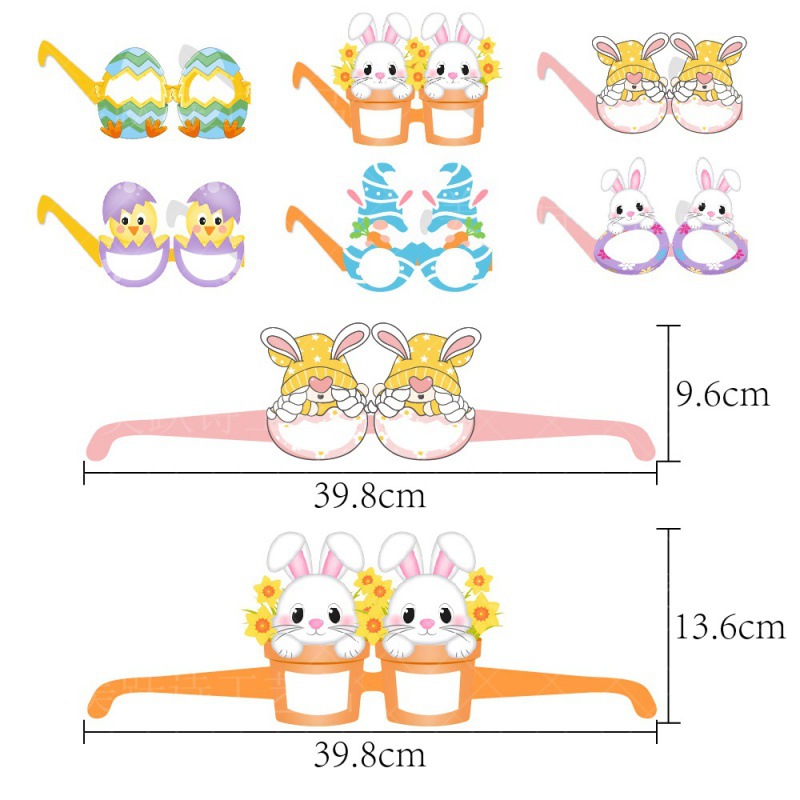 Transfronterizo Nuevo Festival de Pascua fiesta gafas decorativas conejo divertido foto apoyos colorido huevo gafas de papel