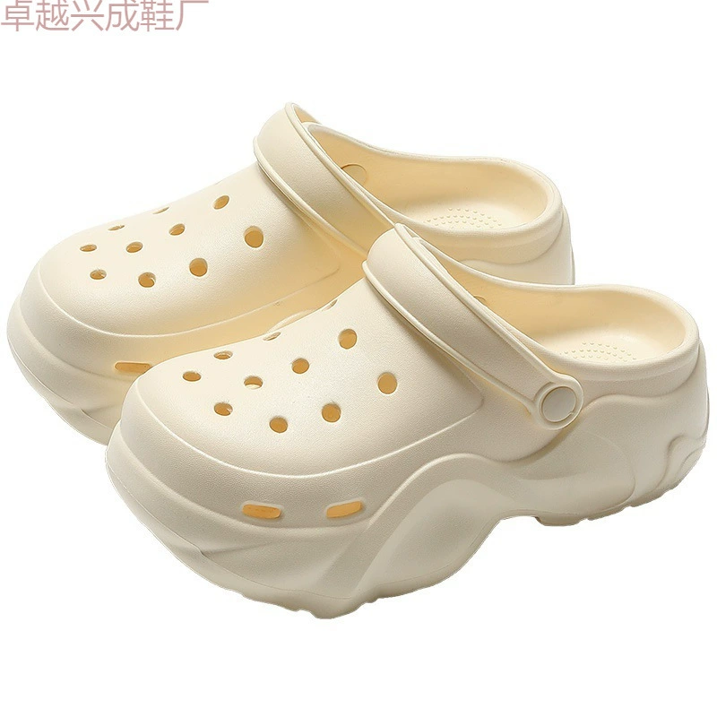 Absolutely Cute Croc Shoes Women's EVA Summer Outerwear 2024 New Beach Shoes Anti-Slip Anti-odor Thick Sole Heightening Drags