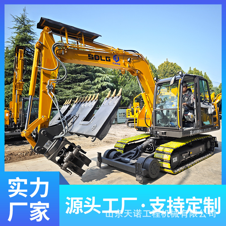 挖机液压换枕机360度旋转枕木夹具轨枕铺设铁路换枕机