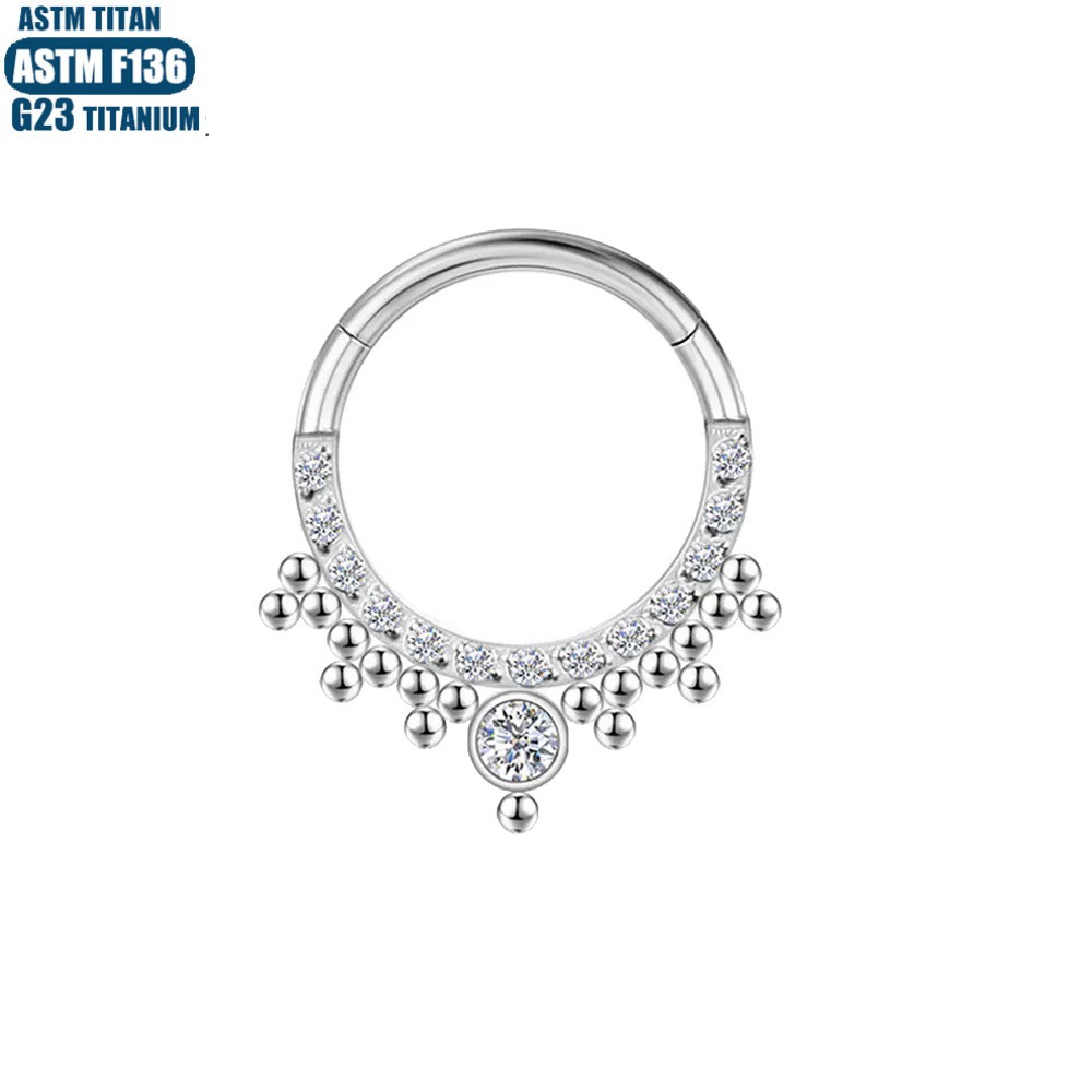 Silver pointed spike labret stud material detail