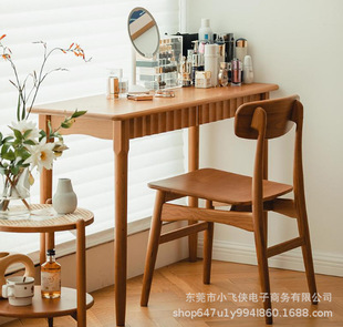 Jimei Small Table Nordic Solid Wood Long Narrow Table Wall Hallway with Drawer Case Table Available for Desk Cherry Wood