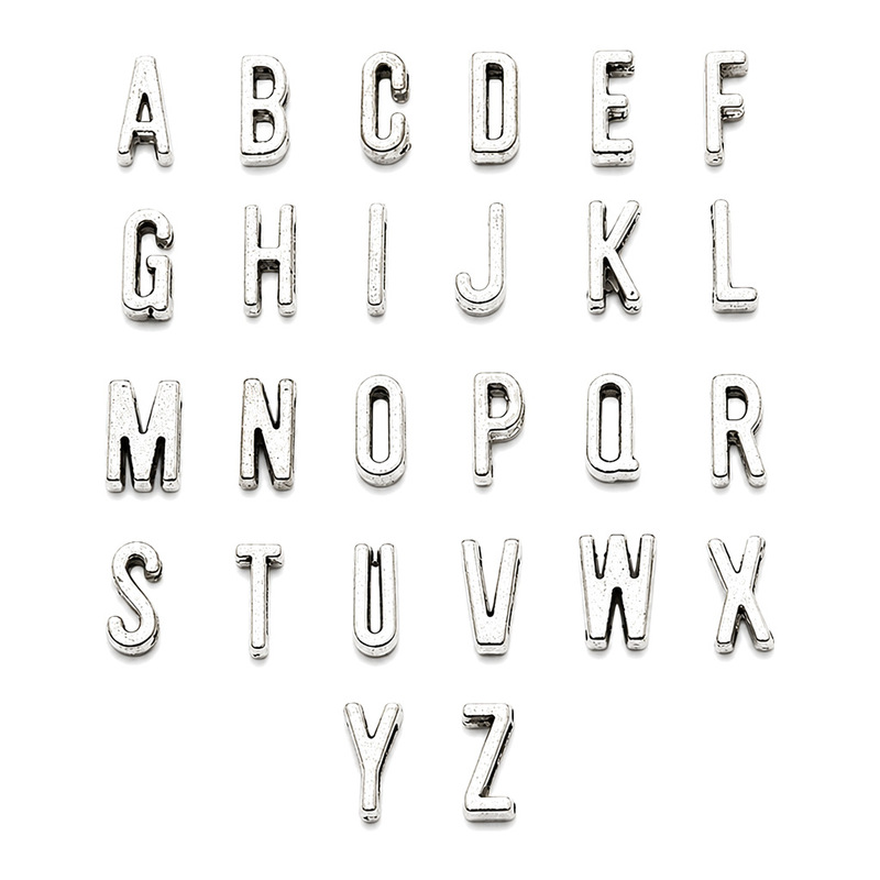 26 Capital English Letters Perforated Beads DIY Alloy Accessories Bracelet Necklace Making Materials Artistic Retro 26 Capital English Letters Perforated Beads DIY Alloy Accessories Bracelet Necklace Making Materials Artistic Retro