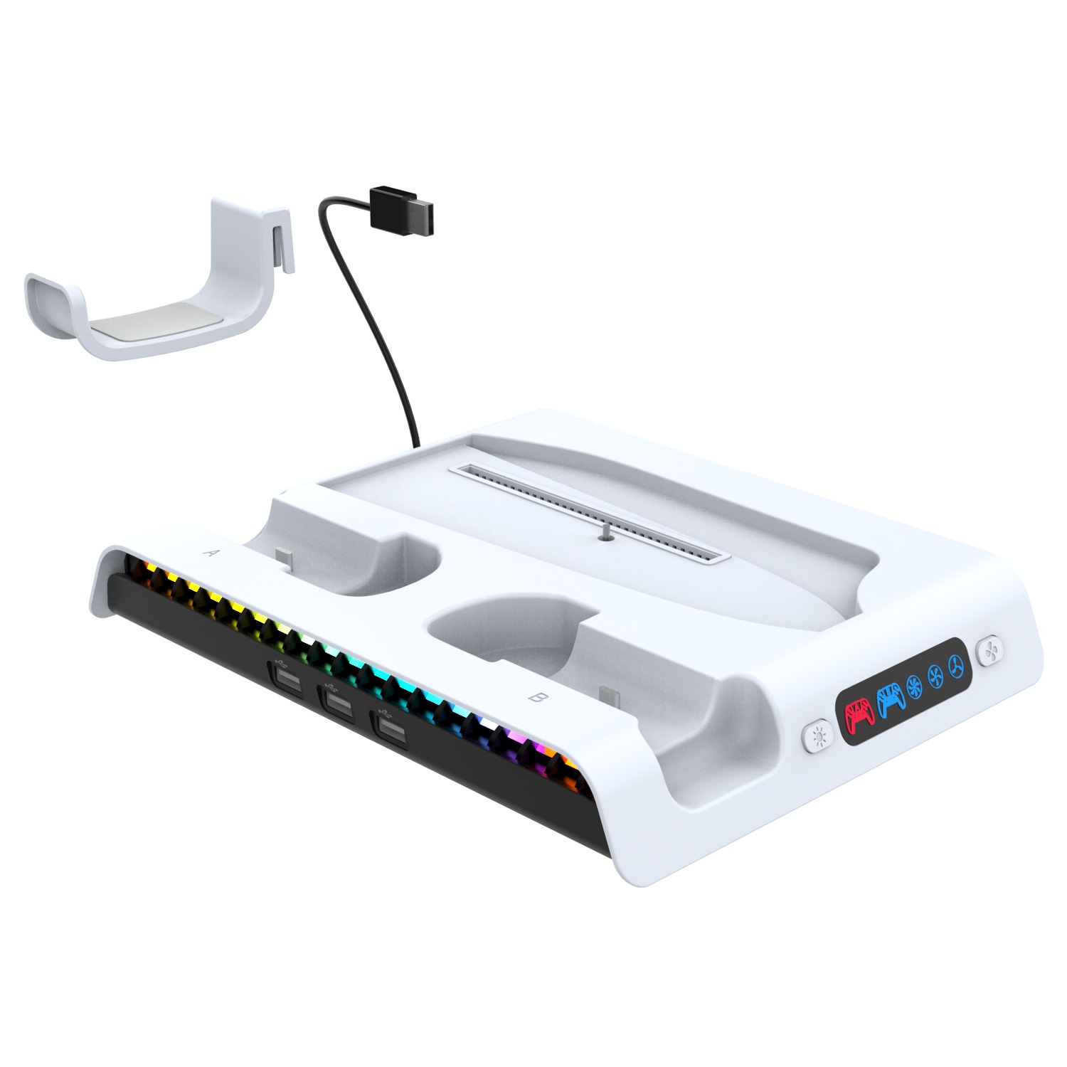 Base de carga de la manija del anfitrión Delgado Ps5 Aplicable a la base de carga ligera colorida multifuncional del anfitrión PS5