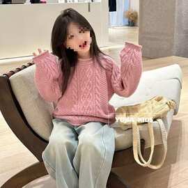 【1005】女童毛衣秋冬季2025新款洋气公主风女孩针织衫保暖针织毛