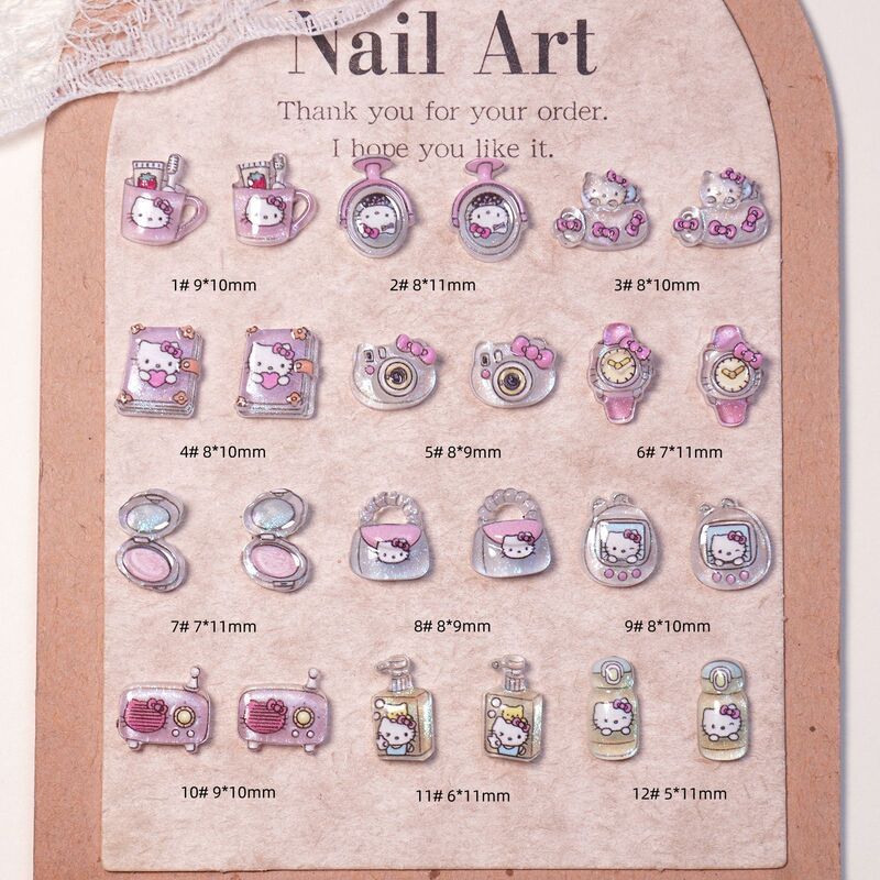 New Cartoon Kt Cat Nail Art Accessories DIY Beauty Series Resin Earrings Hair Clips Nail Decoration Accessories Material Package New Cartoon Kt Cat Nail Art Accessories DIY Beauty Series Resin Earrings Hair Clips Nail Decoration Accessories Material Package