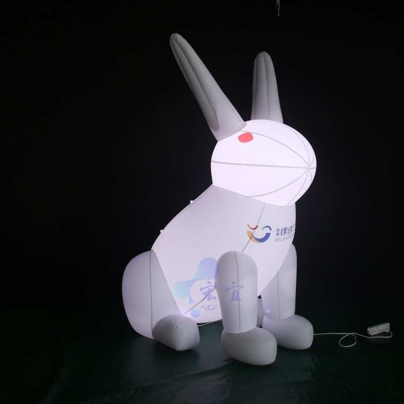 厂家直销PVC充气兔子模型中秋节商场美陈装饰户外活动广告宣传